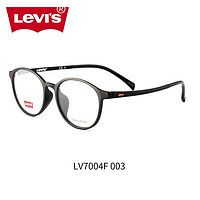 Levi's 李维斯 levis李维斯眼镜框复古圆框舒适男女潮眼镜架7004-003磨砂黑含依视路精视防蓝光 适合50-400度