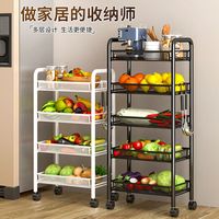 厨房置物架可移动手推车置物篮水果蔬菜收纳架子厨房小推车储物架
