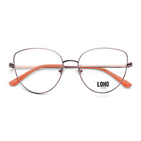 LOHO 眼镜框女时尚潮人猫眼个性复古眼镜架金属全框韩版眼镜框
