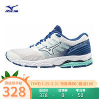 Mizuno美津浓运动鞋男女鞋舒适透气缓震防滑慢跑鞋WAVE PRODIGY2 47/黑色/黑色 40 36.5 01/白色/蓝色/女