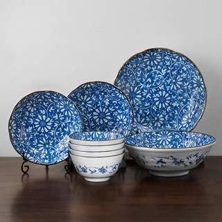  TOKI MINOYAKI/美浓烧 青花简约 陶瓷餐具套装