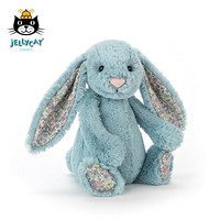 jELLYCAT Blossom海蓝色邦尼兔花耳朵宝宝毛绒安抚玩具公仔 海蓝色 18cm