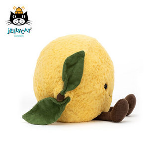 jELLYCAT 时尚吃货趣味柠檬毛绒玩具玩偶潮流水果毛绒玩具 柠檬黄 H22 X W27 CM