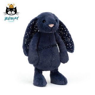 jELLYCAT 害羞星辰邦尼兔可爱安抚陪伴儿童毛绒玩具 深蓝色 31cm