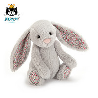 jELLYCAT 花布银色邦尼兔柔软毛绒宝宝玩具公仔玩偶 银色 31cm