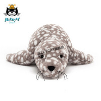 jELLYCAT 2020款林纳斯豹斑海豹柔软毛绒安抚玩具公仔 灰色和白色 H10 X W34 CM