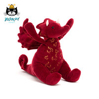 jELLYCAT 2020款宝石红之龙毛绒公仔毛绒玩具恐龙男孩玩具儿童生日礼物小飞龙抱枕 深红色 H19 X W13 cm