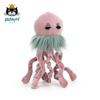 jELLYCAT 可爱好奇的水母毛绒玩具海洋生物儿童毛绒玩具 粉色 30cm