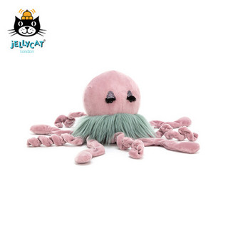 jELLYCAT 可爱好奇的水母毛绒玩具海洋生物儿童毛绒玩具 粉色 30cm