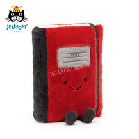 jELLYCAT 2021款聪明笔记本可爱公仔毛绒玩具睡觉小玩偶礼物 红色 H25 X W15 CM