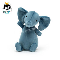 jELLYCAT 2021款伍德托特大象可爱公仔儿童安抚毛绒玩具睡觉玩偶 蓝色 H23 X W10 CM