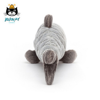 jELLYCAT 美味海鲜沙丁鱼可爱公仔毛绒玩具睡觉小玩偶生日礼物 灰色 H3 X W16 CM