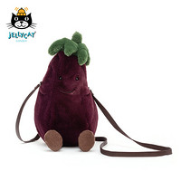 jELLYCAT 2021款趣味茄子包包柔软毛绒斜挎包小孩包包可爱小挎包 趣味茄子包包 H24 X W12 CM