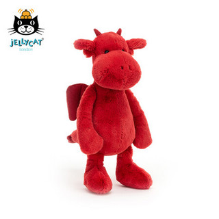 jELLYCAT 2021款害羞红龙毛绒玩具安抚睡觉抱枕玩偶生日礼物送礼可爱公仔 害羞红龙 H31 X W12 CM