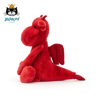 jELLYCAT 2021款害羞红龙毛绒玩具安抚睡觉抱枕玩偶生日礼物送礼可爱公仔 害羞红龙 H31 X W12 CM