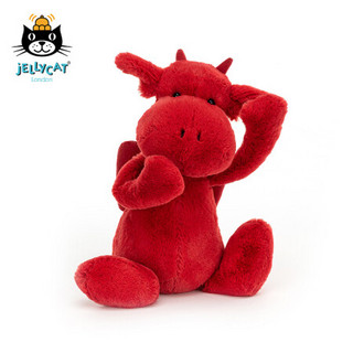 jELLYCAT 2021款害羞红龙毛绒玩具安抚睡觉抱枕玩偶生日礼物送礼可爱公仔 害羞红龙 H31 X W12 CM