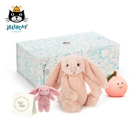 jELLYCAT 害羞浅桃红色邦尼兔美味桃礼盒 毛绒玩具公仔玩偶生日礼物送礼 害羞浅桃红色邦尼兔美味桃礼盒