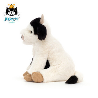 jELLYCAT 2021款凯里小牛可爱公仔儿童安抚毛绒玩具睡觉玩偶生日礼物 黑色和白色 H25 X W23 CM