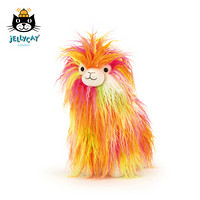 jELLYCAT 狂欢小美洲驼毛绒玩具可爱儿童男孩玩具 彩色 20cm