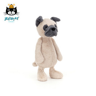 jELLYCAT 2021款害羞巴哥犬公仔毛绒玩具儿童安抚睡觉抱枕玩偶礼物送礼 米色 H31 X W12 CM