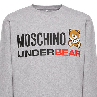 MOSCHINO UNDERWEAR 莫斯奇诺 男式小熊图案圆领黑色卫衣 1 A 1701 8106 0555 M码 L 灰色