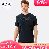 RAB睿坡Stance男士T恤透气舒适轻量运动短袖182g QCB-33 L 黑灰色/BE