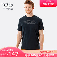 RAB睿坡Stance男士T恤透气舒适轻量运动短袖182g QCB-33 S 黑灰色/BE