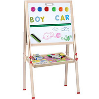 QZM 巧之木 儿童画画工具 双面磁性升降画板黑白板写字板早教套装文具画架男女孩礼物