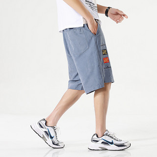 赛琪（SAIQI）运动短裤男夏季透气五分裤休闲慢跑裤 黑色-02 M M 湖蓝色