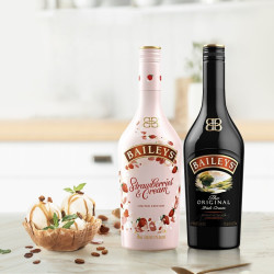 百利甜酒 甜酒 百利甜酒 BAILEYS 原味700ml+草莓味 700ml组合装