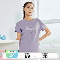 361°361运动t恤女2022春季新款常规休闲上衣圆领透气短袖