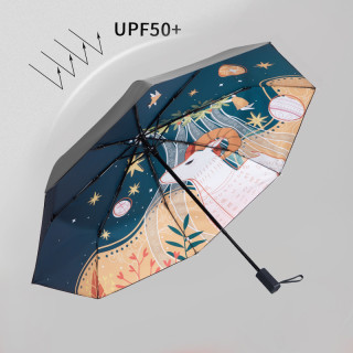 红叶太阳伞防晒防紫外线小巧雨伞女晴雨两用折叠upf50 五折遮阳伞仰望星空 报价价格评测怎么样 什么值得买