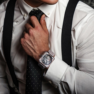 agelocer艾戈勒全透明陀飞轮蓝宝石水晶机械腕表轻奢高端男士手表