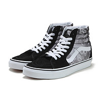 VANS 范斯 Sk8-Hi 男女款高帮拼色耐磨运动休闲鞋 38 黑色/灰色/白色