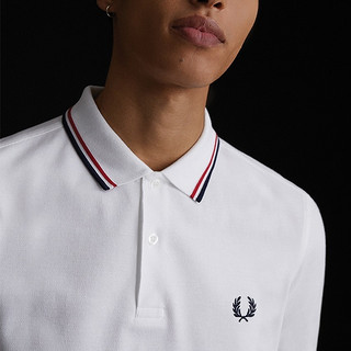 FRED PERRY 佛莱德·派瑞 男士短袖POLO衫 FPXPOCM3600XM 白色/红黑 L