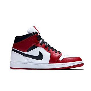 AIR JORDAN 正代系列 Air Jordan 1 Mid (GS) 大童篮球鞋 554725-173 红色/白色 38.5