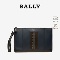 BALLY 巴利 2022新款HARTLAND.STP男士蓝色条纹皮革手拿包6300343