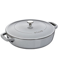 staub 珐宝 40511 470/0 灰色带柳条杓的铸铁砂锅，28厘米