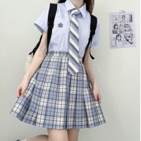 心脏地震 JK制服 雾桉高 蓝白色格裙 39cm