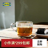 IKEA 宜家 365+大杯钢化玻璃大水杯子冷饮热饮马克杯2件早餐杯 透明玻璃24厘升