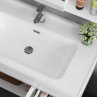 Uniler 联勒 清风系列 实木浴室柜 白色 90cm 经典款