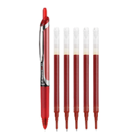PILOT 百乐 BXRT-V5 按动中性笔 红色 0.5mm 单支装+中性笔替芯 红色 0.5mm 5支装