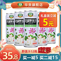 华贵 洪湖野莲子汁湖北特产礼盒饮品植物蛋白奶饮料240ml*12罐整箱 野莲汁240ml*6罐