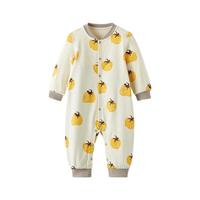 woobaby WB2109001 儿童中开连体衣 四季款 伊塞甜柿黄 80cm