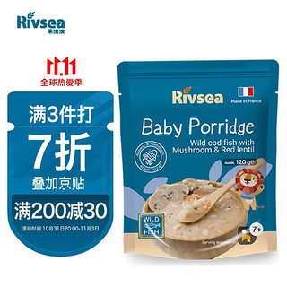 Rivsea 禾泱泱 婴儿辅食 鳕鱼蘑菇玉米粥 120g