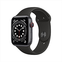 Apple 苹果 Apple Watch Series 6 智能手表 40mm GPS+蜂窝网络 深空灰色铝金属表壳 黑色运动型表带 (血氧、GPS、扬声器)