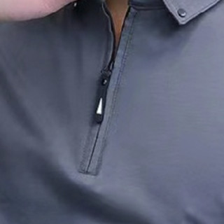 PLUS会员：ROMON 罗蒙 男士短袖POLO衫 T118 深灰色 XL