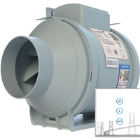 Midea 美的 DTJ15-45-6 斜流式管道风机 6寸 无线款