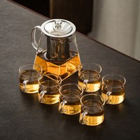 伊物 日式玻璃四方壶套装 一壶六杯