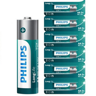 PHILIPS 飞利浦 R6 5号碳性电池 1.5V 6粒装